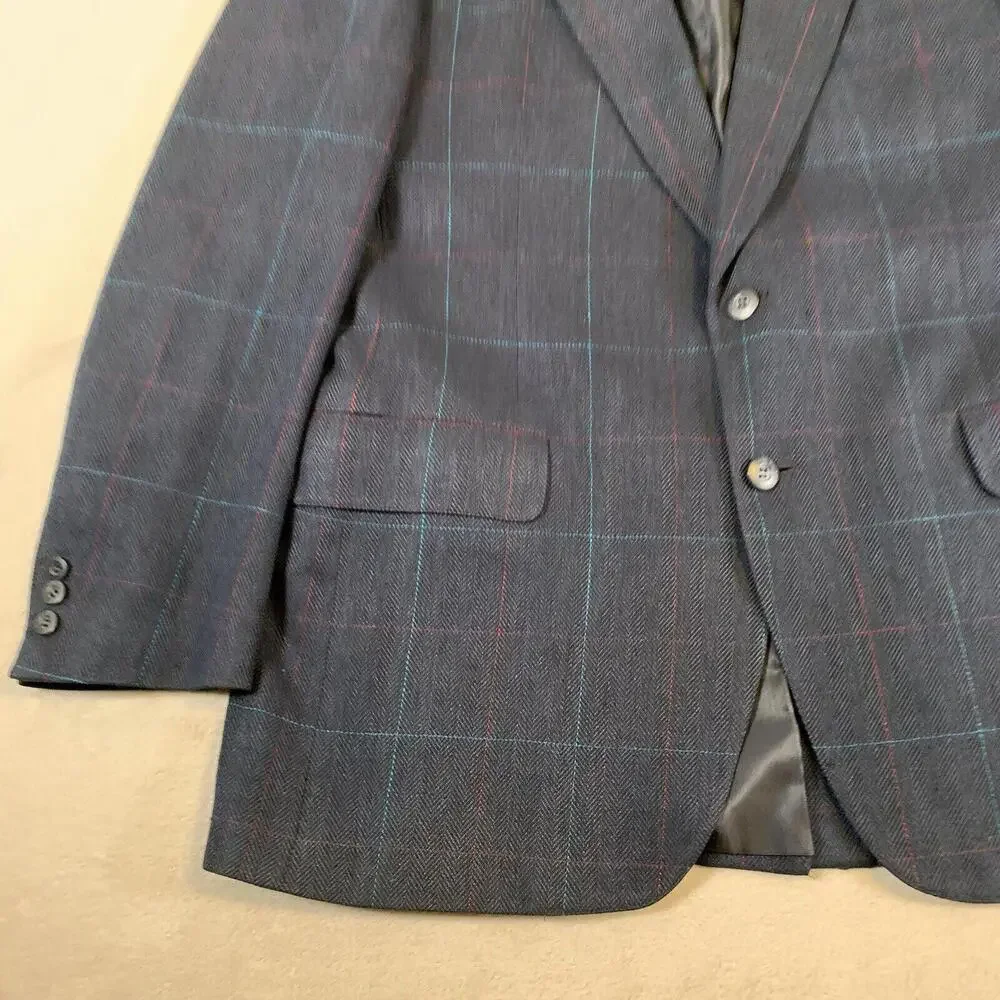42L Kuppenheimer USA Vintage 2 Button Wool Tweed Blazer Sport Coat Houndstooth‎
